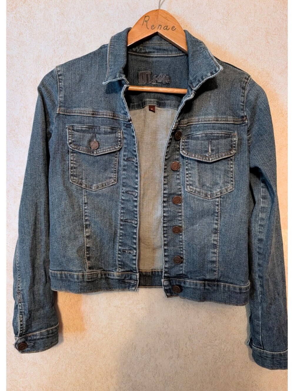KUT FROM THE KLOTH denim button down jacket sz S/4